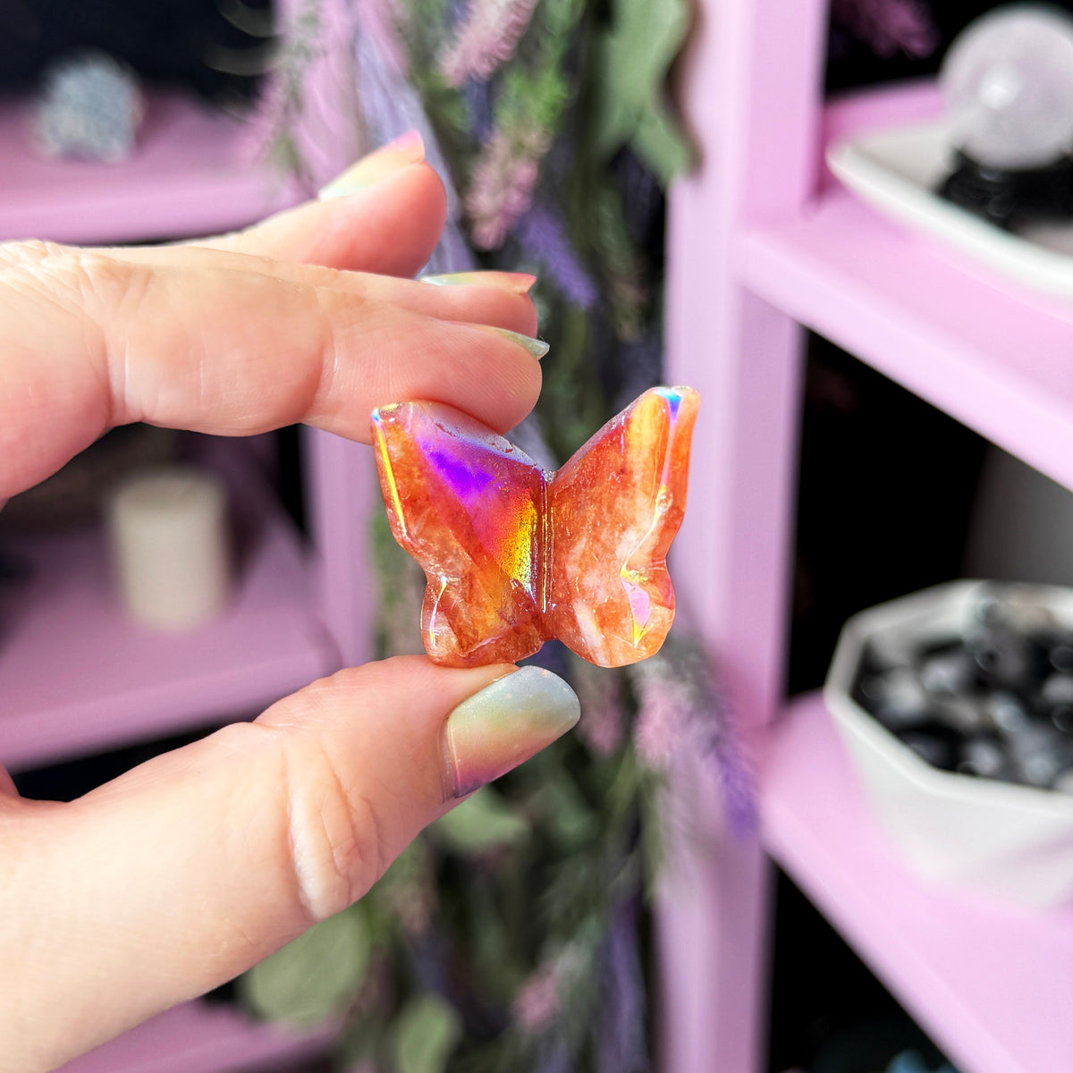 Aura Fire Quartz Butterfly