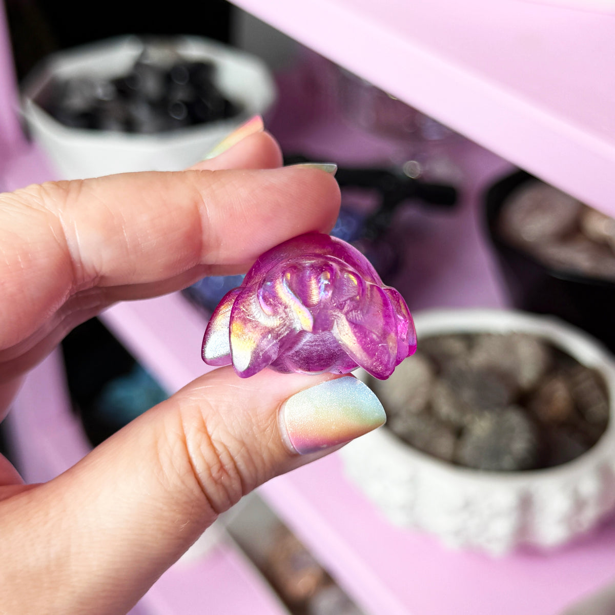 Pink Aura Quartz Spider