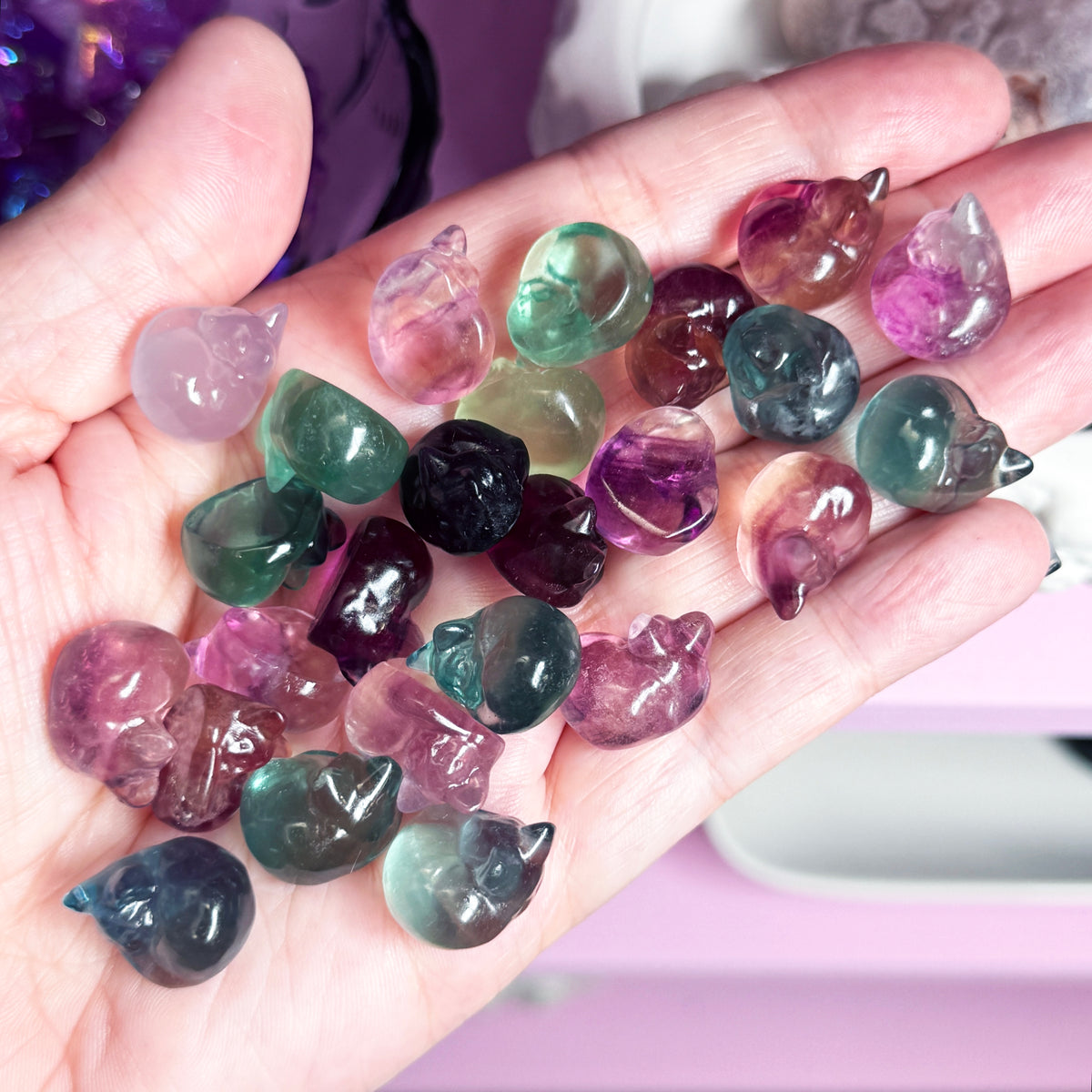 Mini Fluorite Sleeping Cat