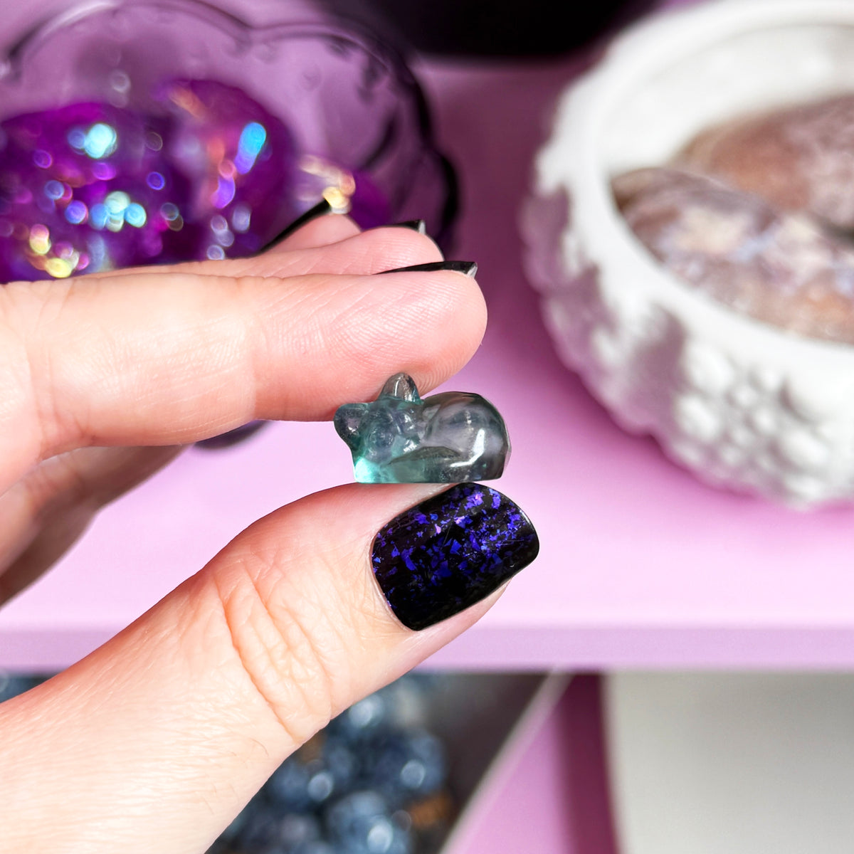 Mini Fluorite Sleeping Cat