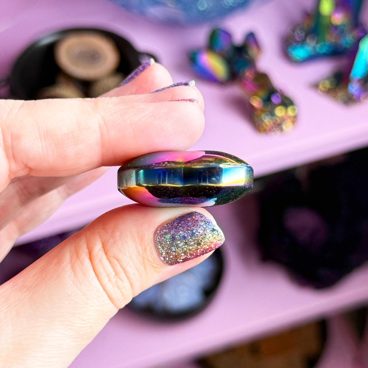 *MISFIT* Titanium Aura Hematite Heart