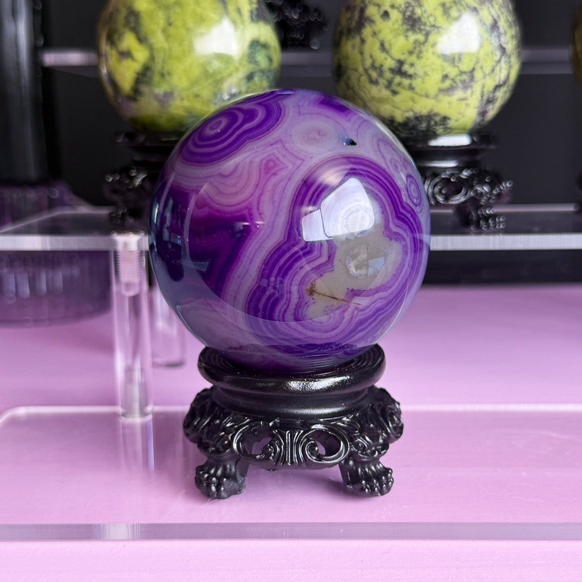 Purple Dyed Agate Sphere + Stand (you pick!)