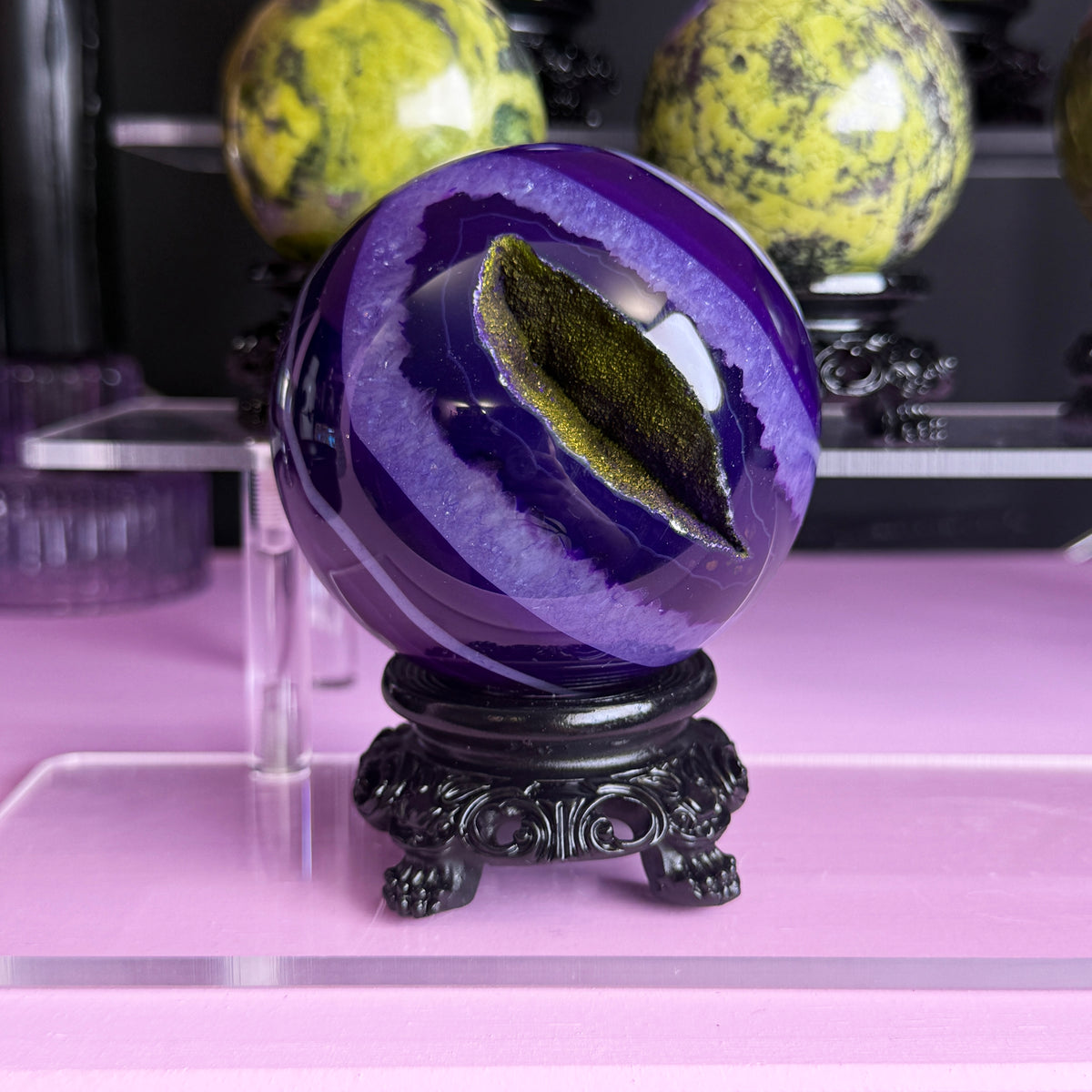 Purple Dyed Agate Sphere + Stand (you pick!)