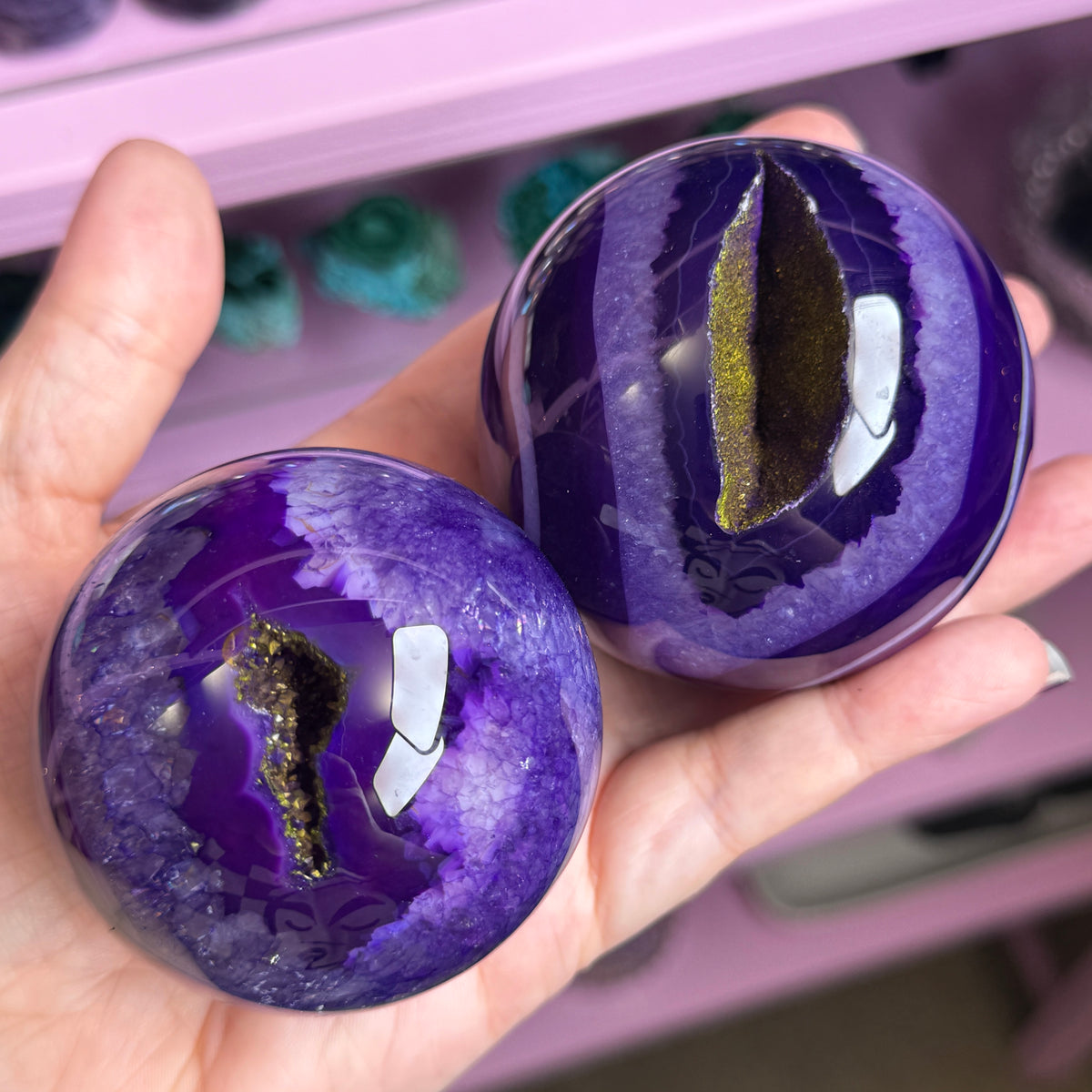 Purple Dyed Agate Sphere + Stand (you pick!)