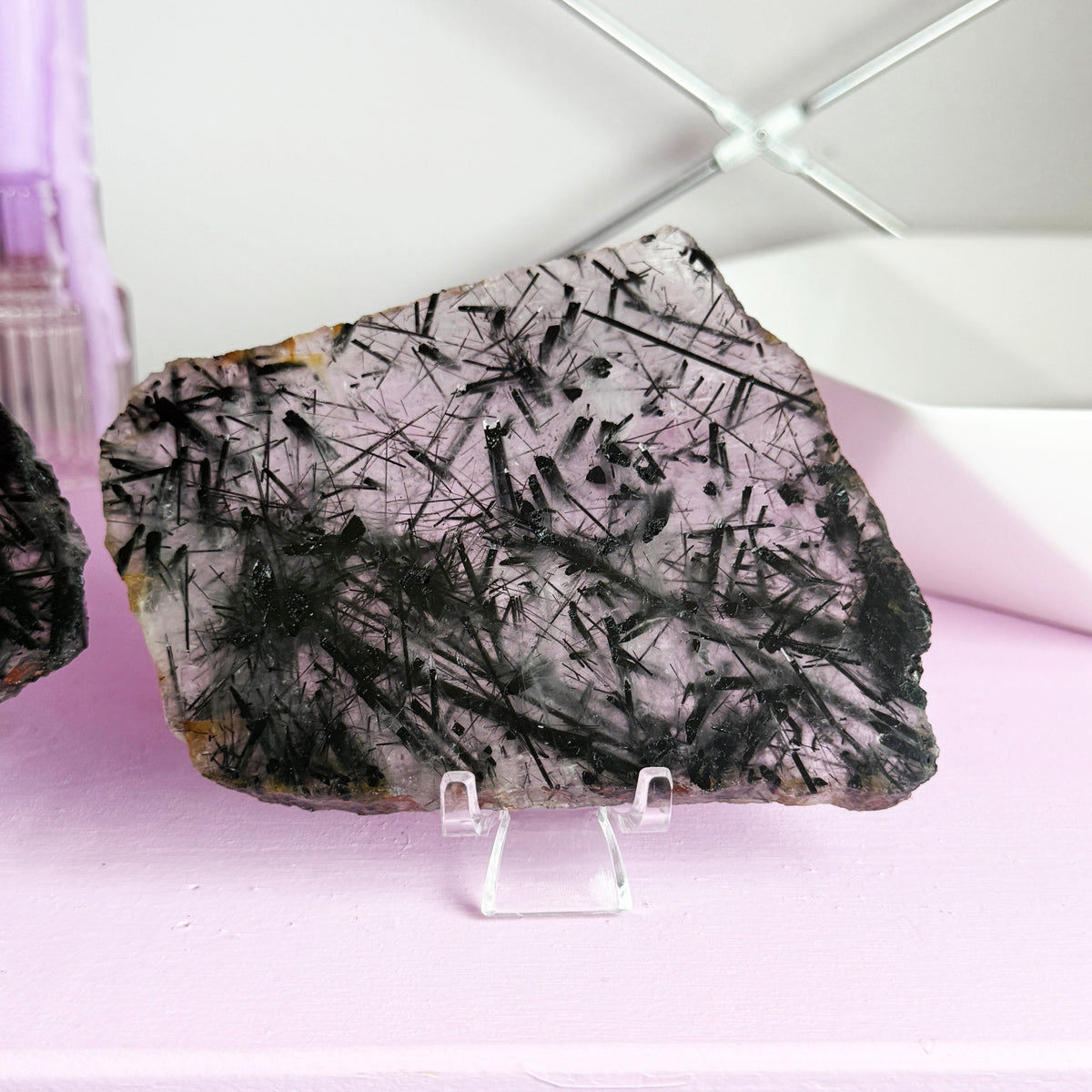 Tourmalated Quartz Slab + Stand