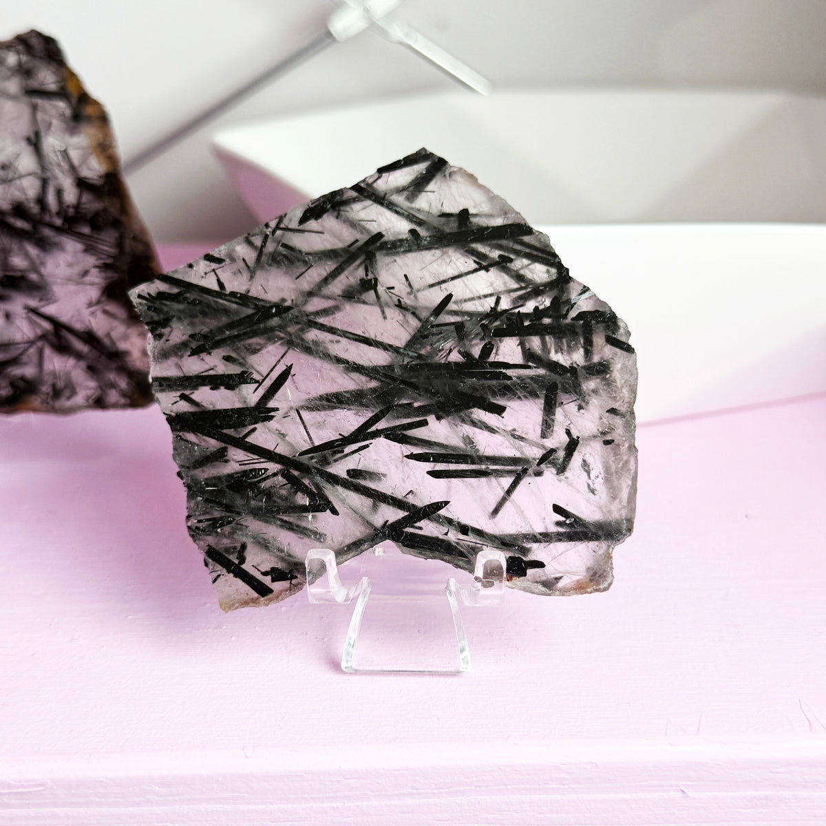 Tourmalated Quartz Slab + Stand