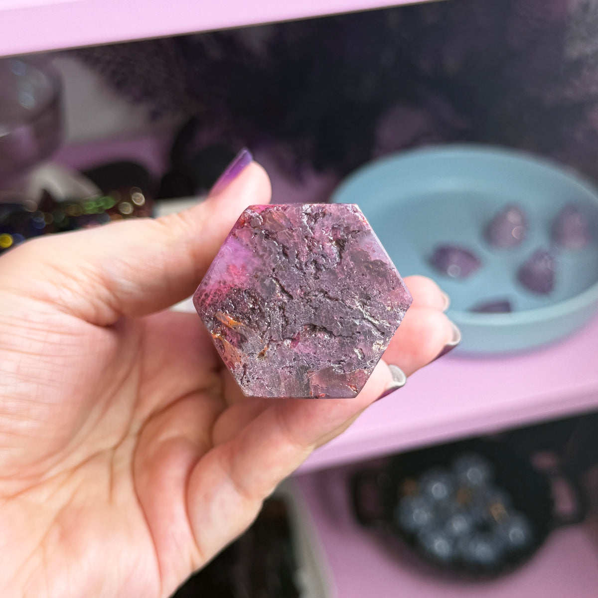 *MISFIT* Pink Dyed Moss Agate Tower