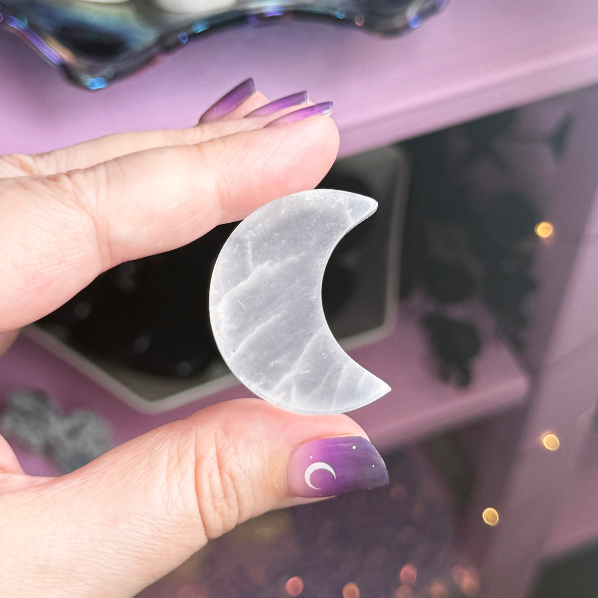 Satin Spar Moon (aka Selenite)