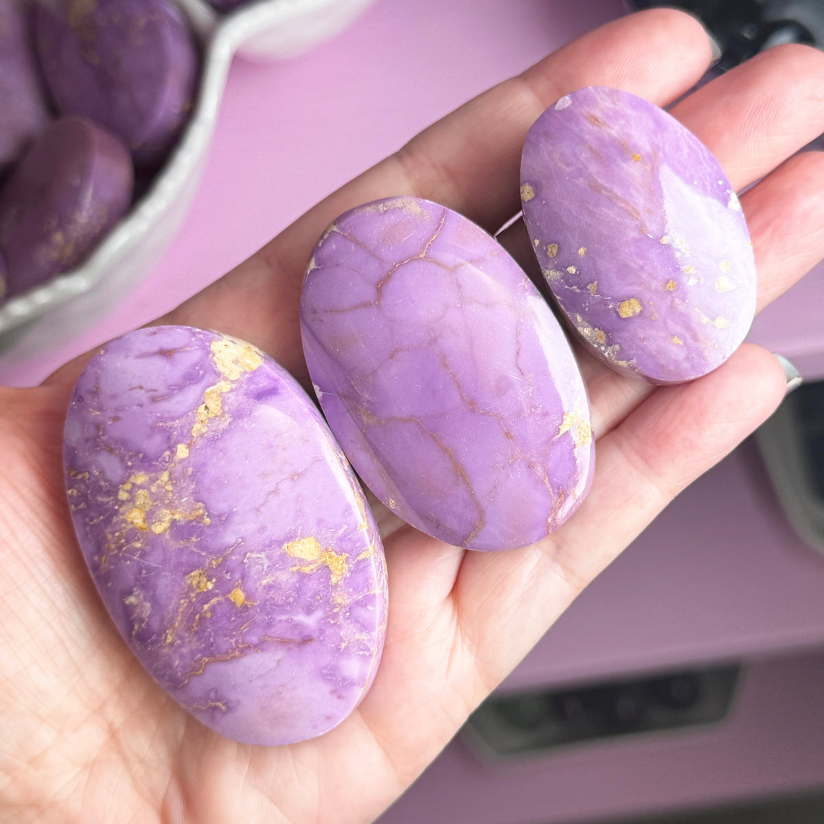 Phosphosiderite Palm Stone