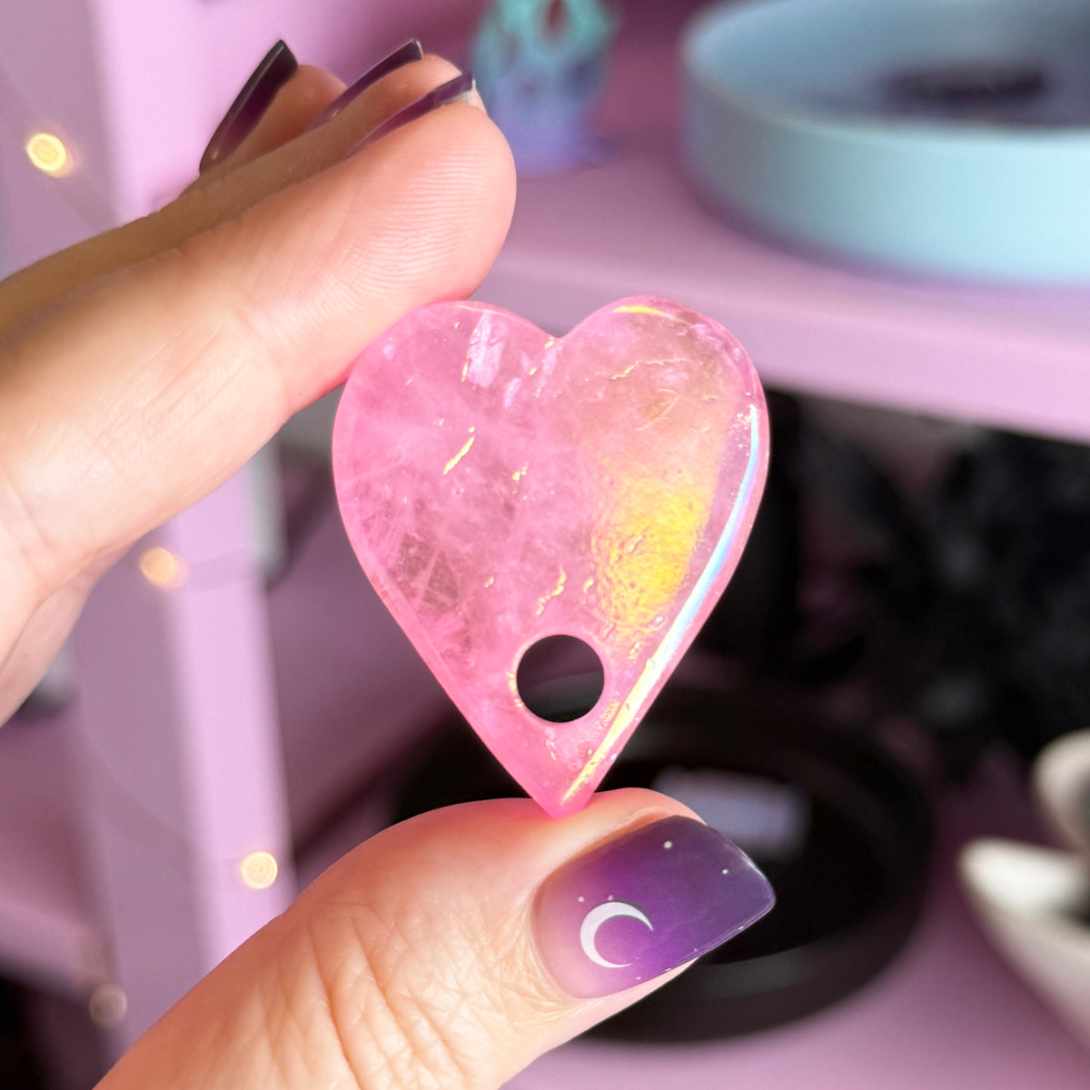 *MISFIT* Pink Aura Quartz Ouija Planchette