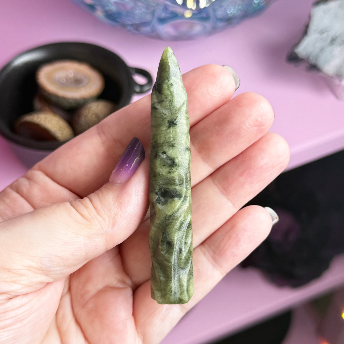 Green Jade Witch Finger