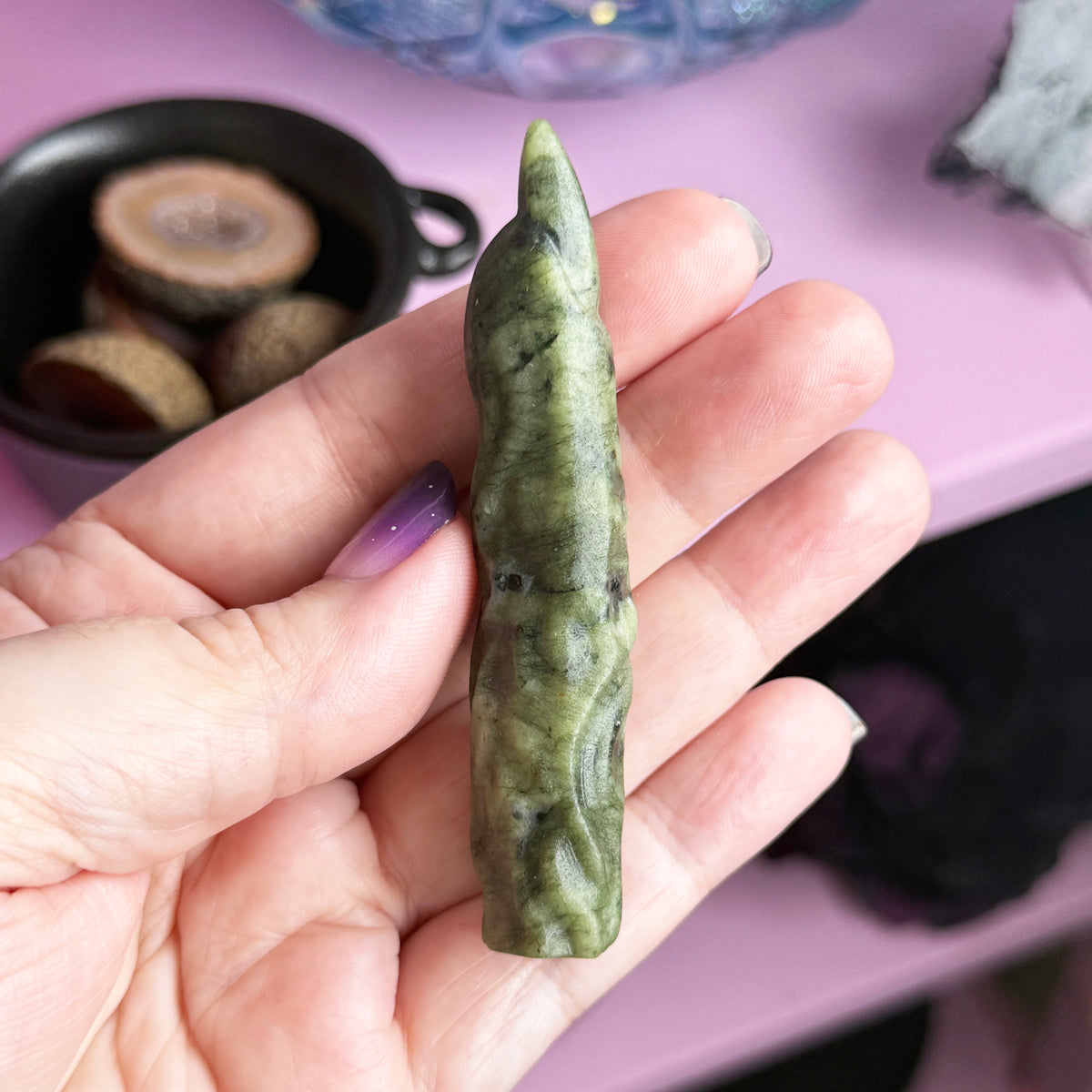 Green Jade Witch Finger