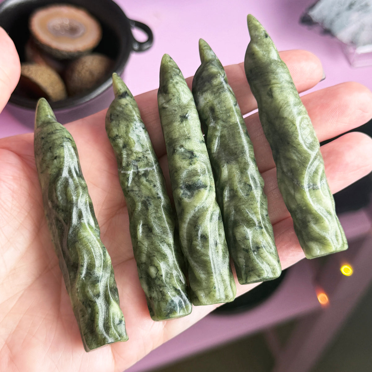 Green Jade Witch Finger