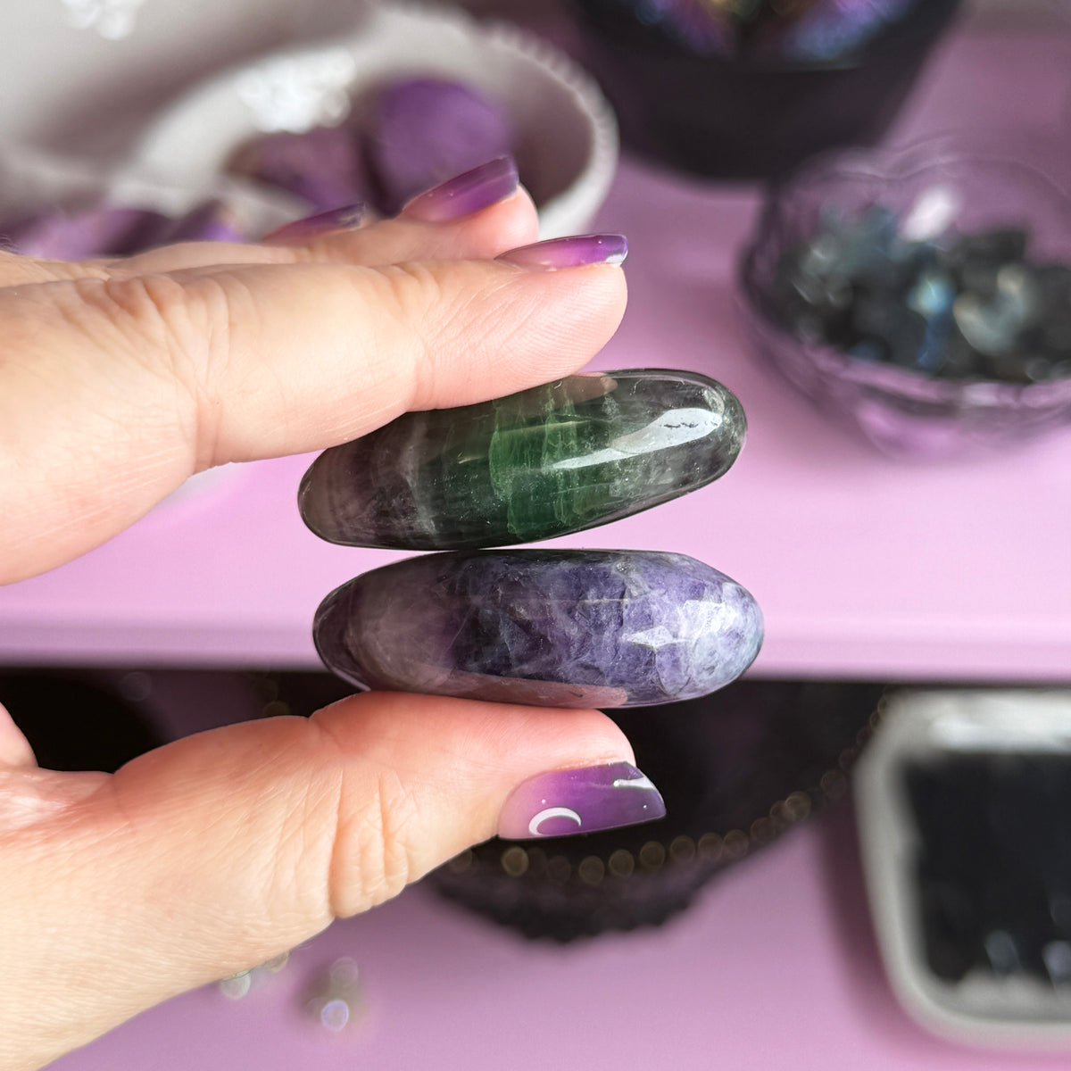 Fluorite Palm Stones