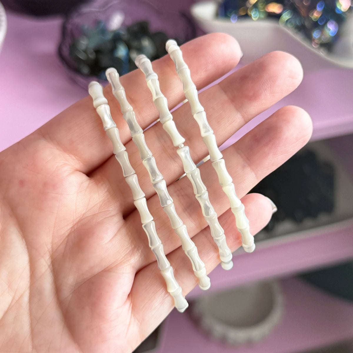 Mother of Pearl Bones Bracelet