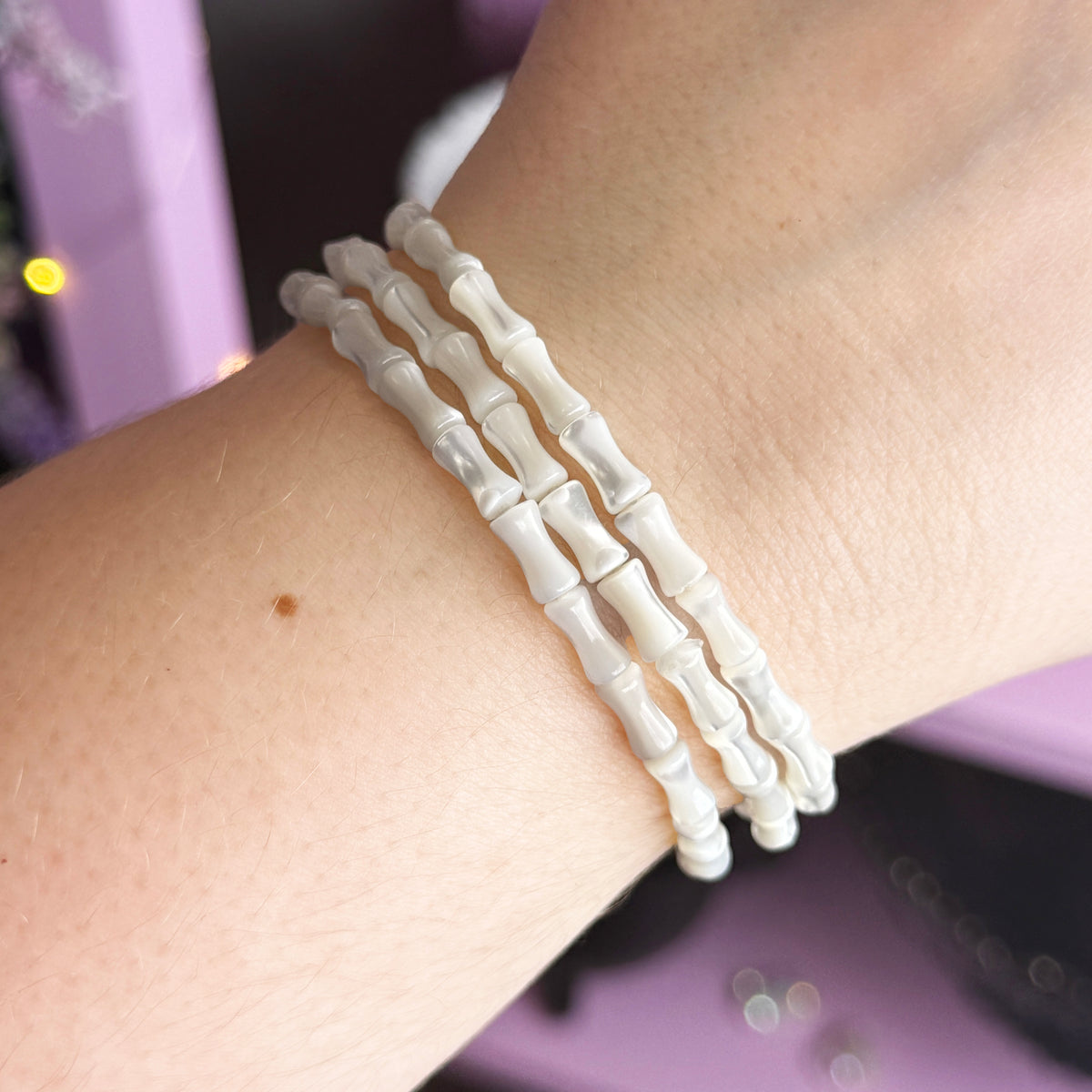 Mother of Pearl Bones Bracelet