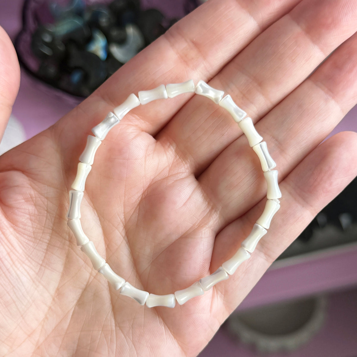 Mother of Pearl Bones Bracelet