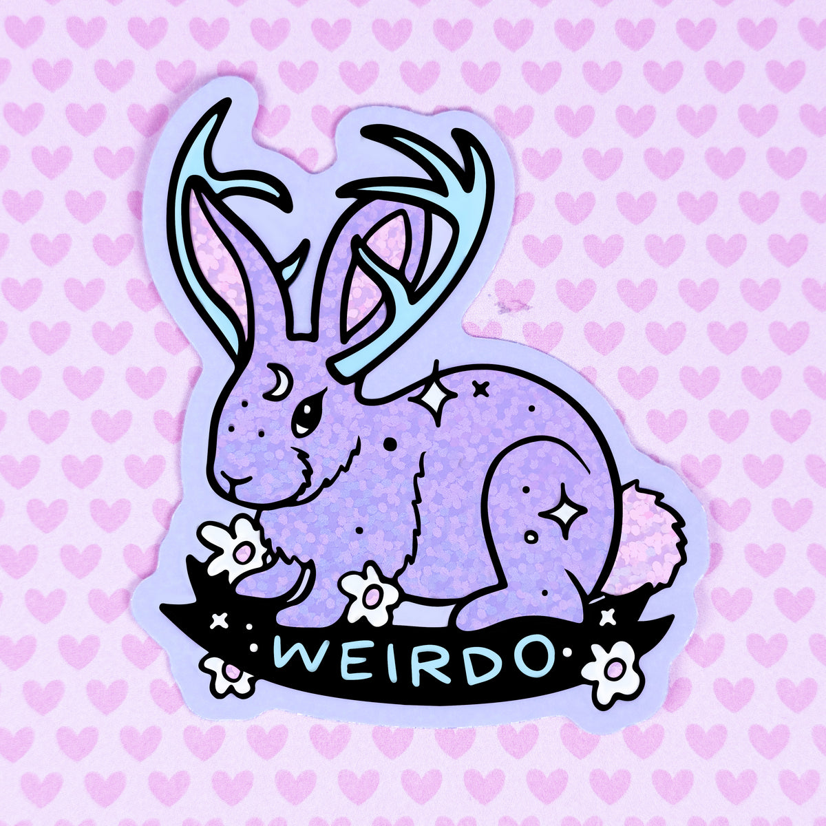 Jackalope // Glitter Sticker