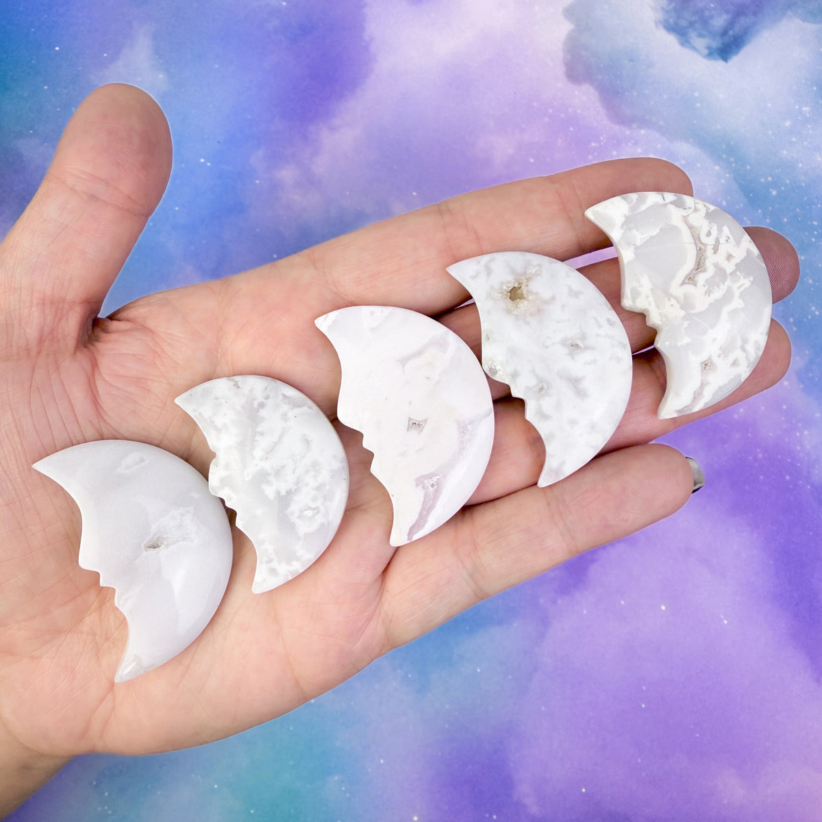 Snow White Agate Moon