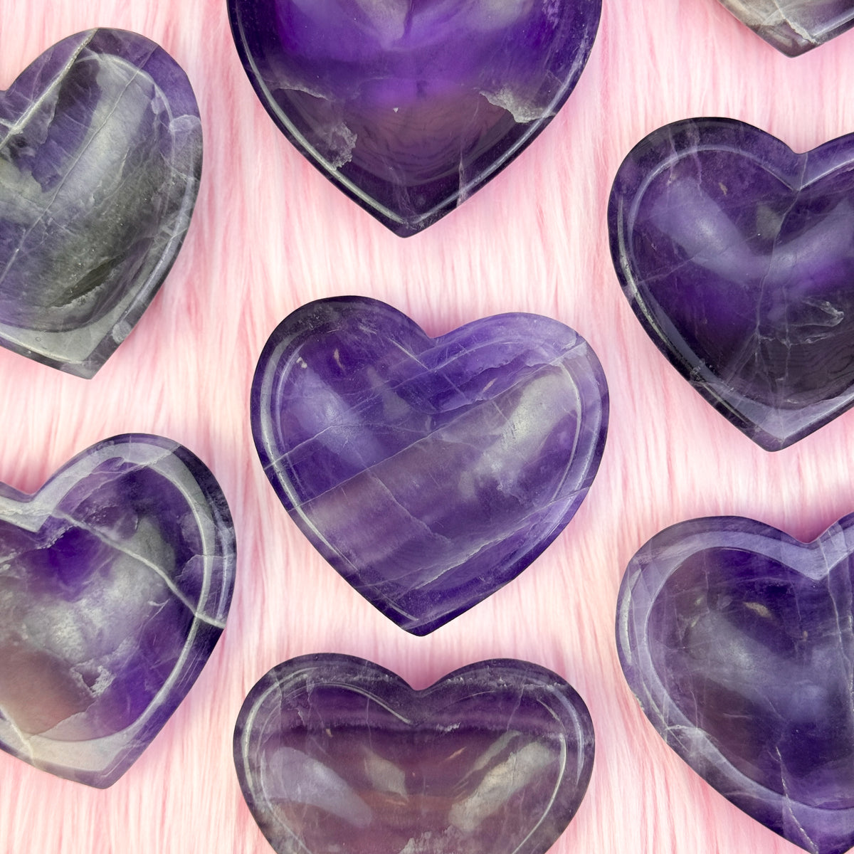 Purple Fluorite Heart Bowl (+ chips!)