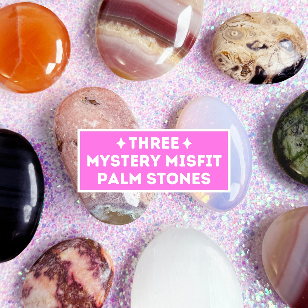 THREE Mystery Misfit Palm Stones