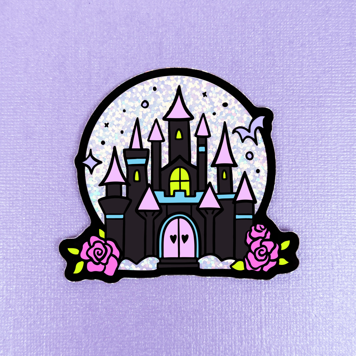Spooky Castle // Glitter Sticker